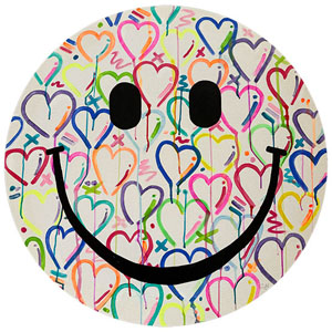 80 cm Durchmesser, Neonfarben, Acryl, Bildnummer 46