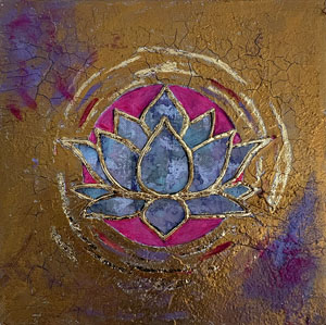 30 × 30 cm, Acryl, Marmormehl, Blattgold (künstlich), Bildnummer 68