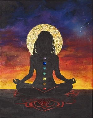 24 × 30 cm, Acryl, Glitzersteine, Blattgold (künstlich), Bildnummer 69