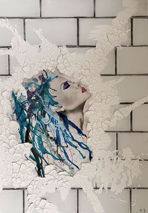 0 ×  100 cm, Airbrush, Acryl, Marmormehl, Bildnummer 26