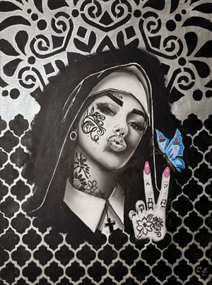 40x50cm, Airbrush, Acryl, Bildnummer 74