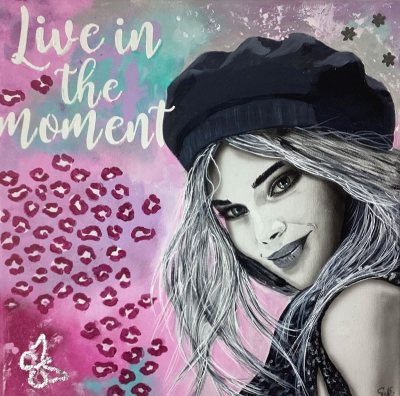Bild Nr. 119: Airbrush, Acryl, Strukturpaste, Blattsilber (künstlich ), 40 x 40cm