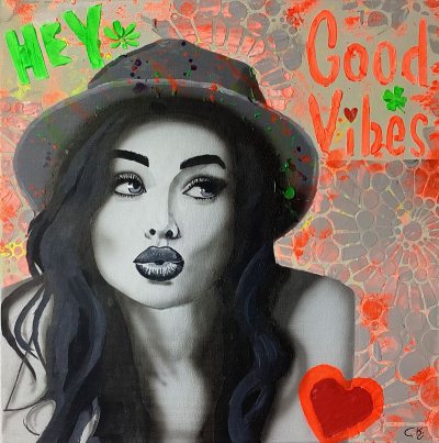 Bild Nr. 116b: Airbrush, Acryl, Strukturpaste, 40x 40 cm